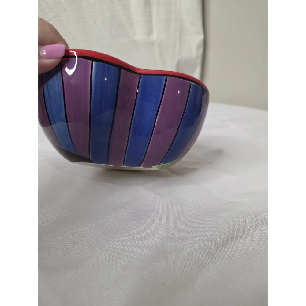 2002 Candace Reiter Designs Catzilla CATS Heart Shaped Ceramic Bowl 7
